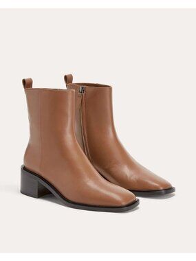 Everlane The City Boots in Saddie Brown Leather 8 New with box Womens Booties